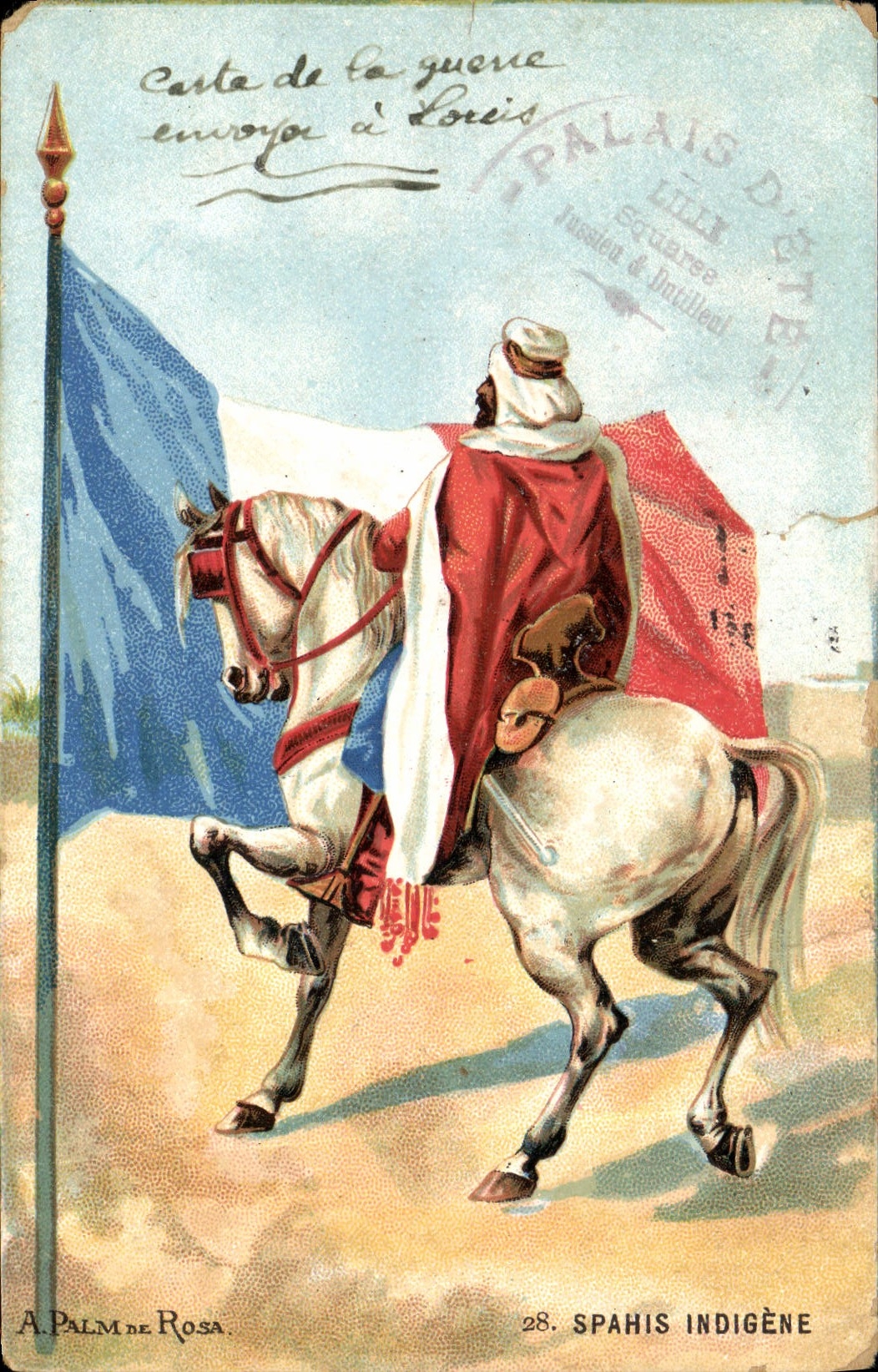 POSTAL Militaria indígena Spahi de la VENDIMIA