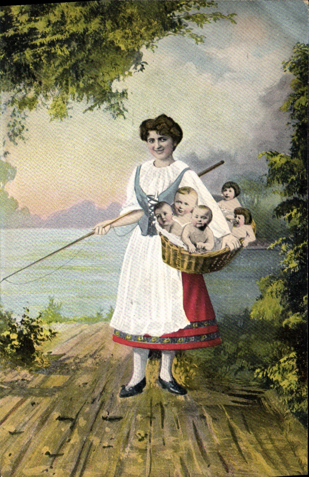 CPA Fantaisie Enfants Bebes Femme