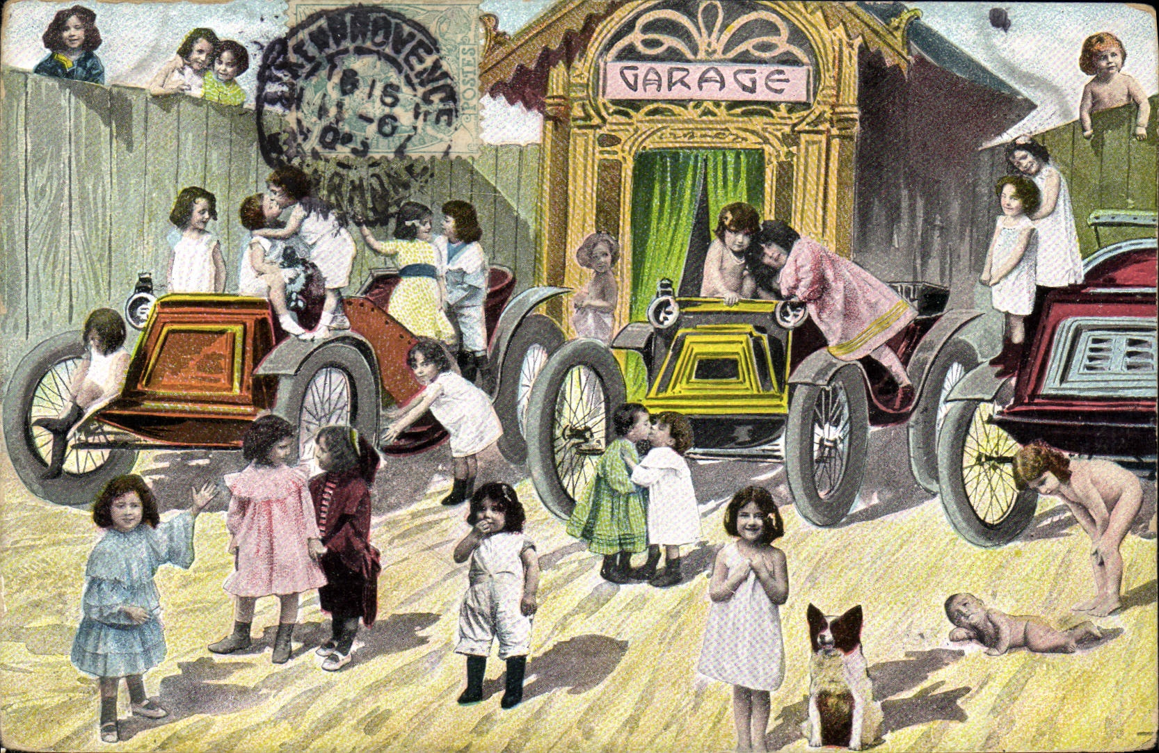 CPA Fantaisie Enfants Bebes Automobile