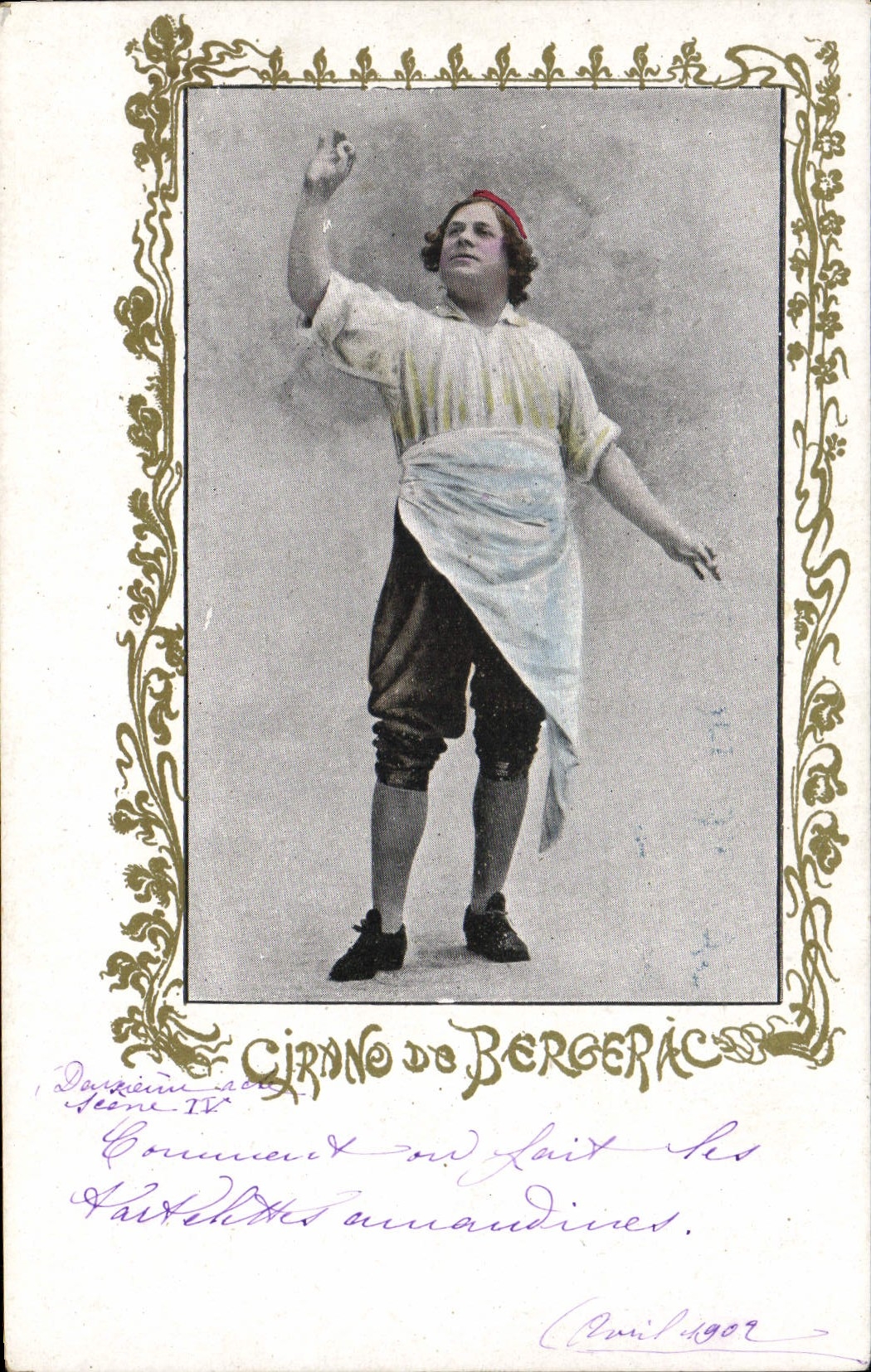 VINTAGE POSTCARD Cyrano Theater of Bergerac Rostand