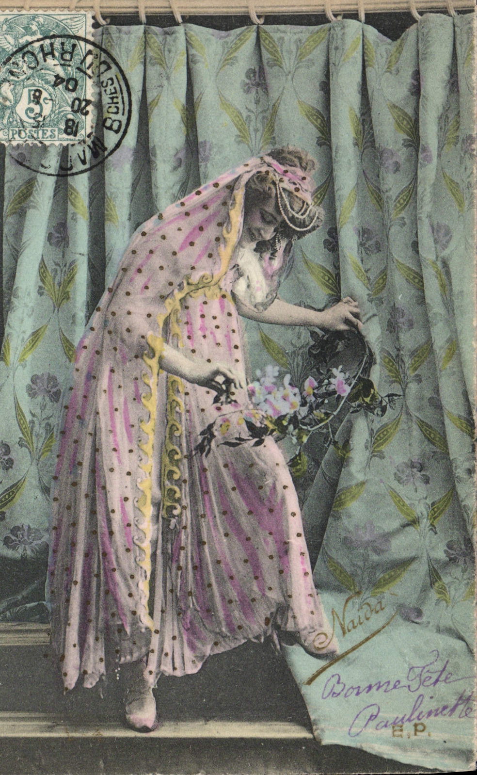 VINTAGE POSTCARD Theater Naida Woman