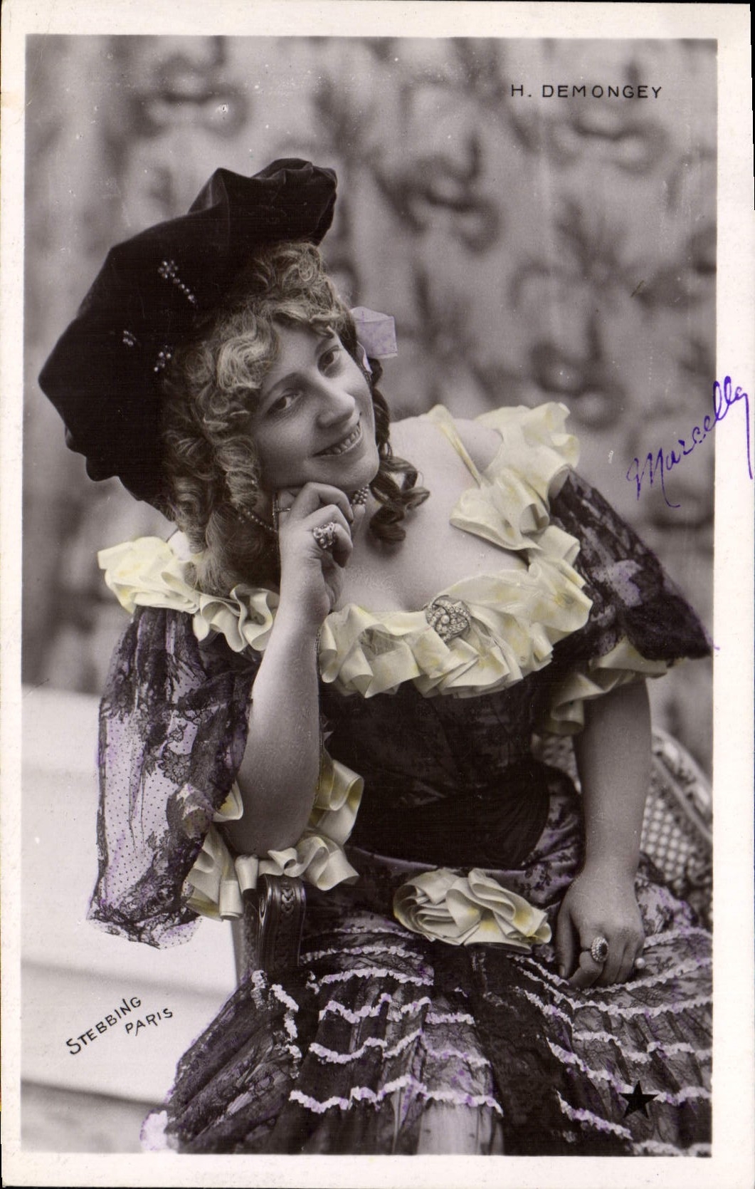 VINTAGE POSTCARD Theater Demongey Woman