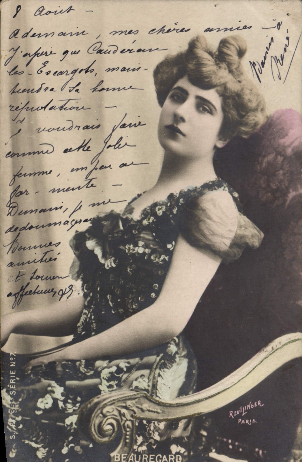 VINTAGE POSTCARD Theater Beauregard Woman