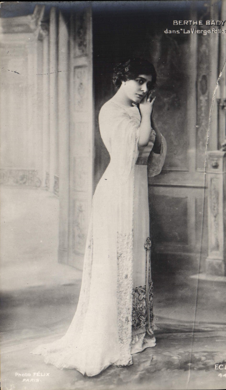 VINTAGE POSTCARD Theater Woman Berthe Bady in the Insane Virgin