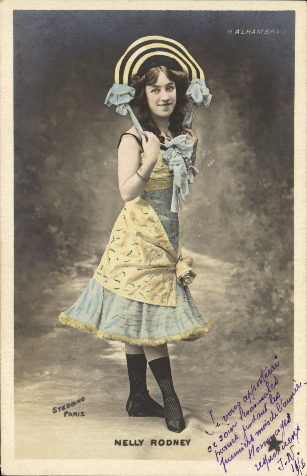VINTAGE POSTCARD Theater Woman Alhambra Nelly Rodney