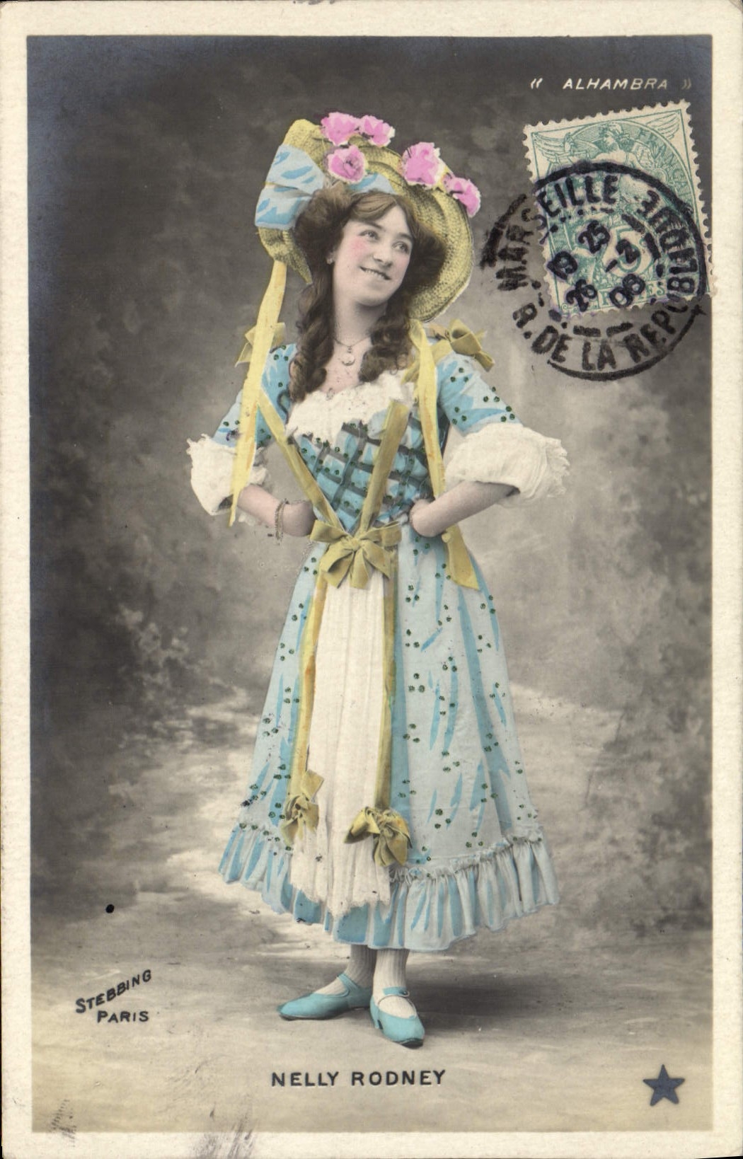 VINTAGE POSTCARD Theater Woman Nelly Rodney