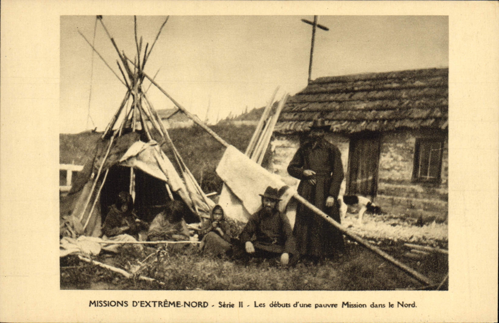 Misiones polares de la POSTAL de la VENDIMIA de principios del norte extremos de una misión pobre en el norte