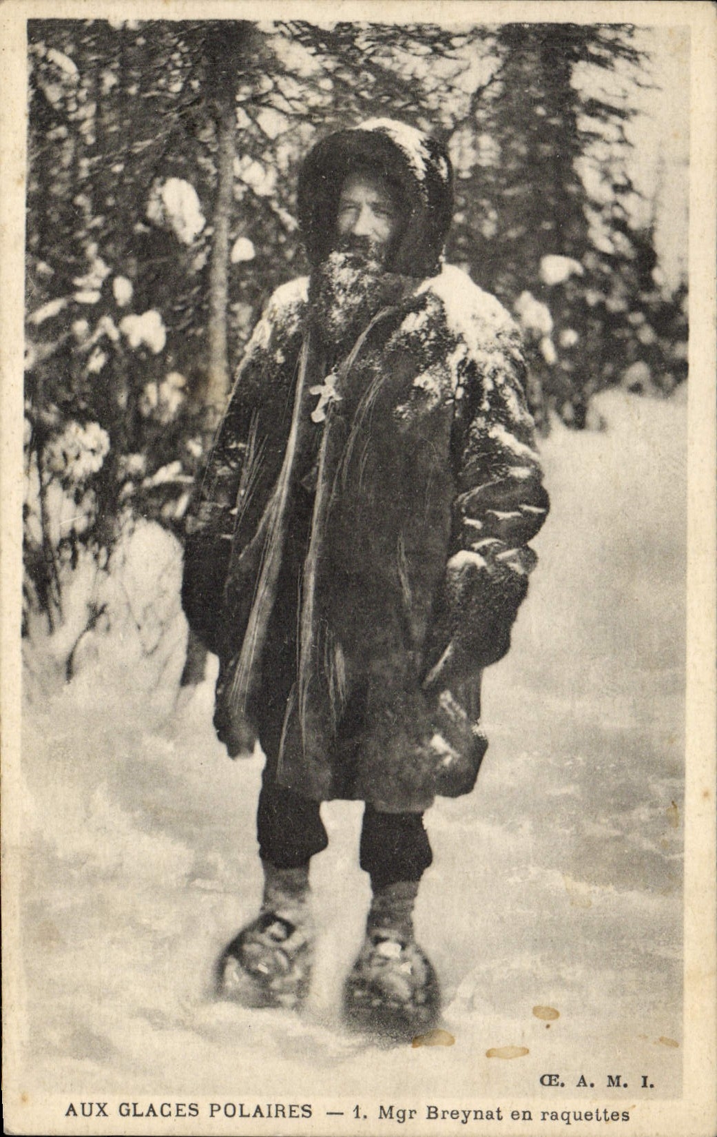 VINTAGE POSTCARD Polar With polar ices Mgr Breynat and its rackets