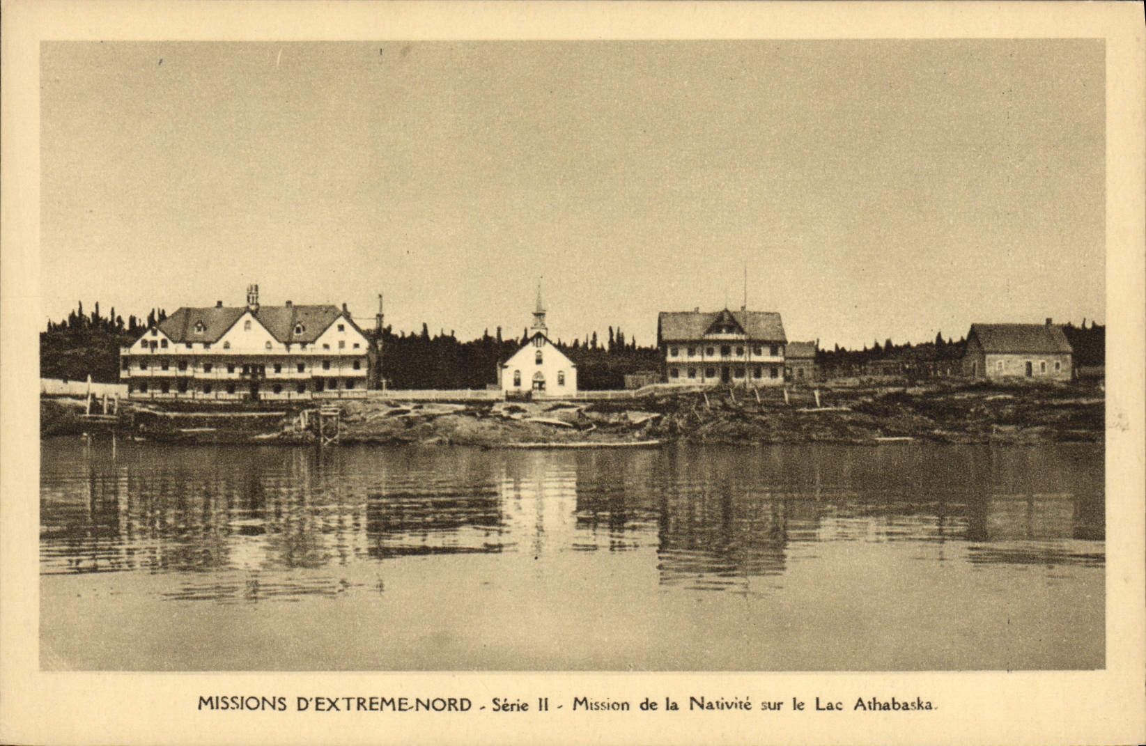 CPA Polaire Missions d'Extreme Nord Mission de la nativite sur le lac Athabaska