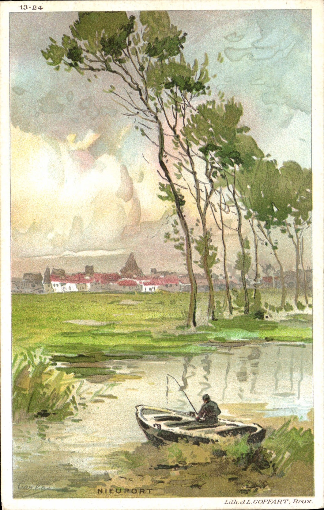 Ilustrador de Nieuport de la fantasía de la POSTAL de la VENDIMIA