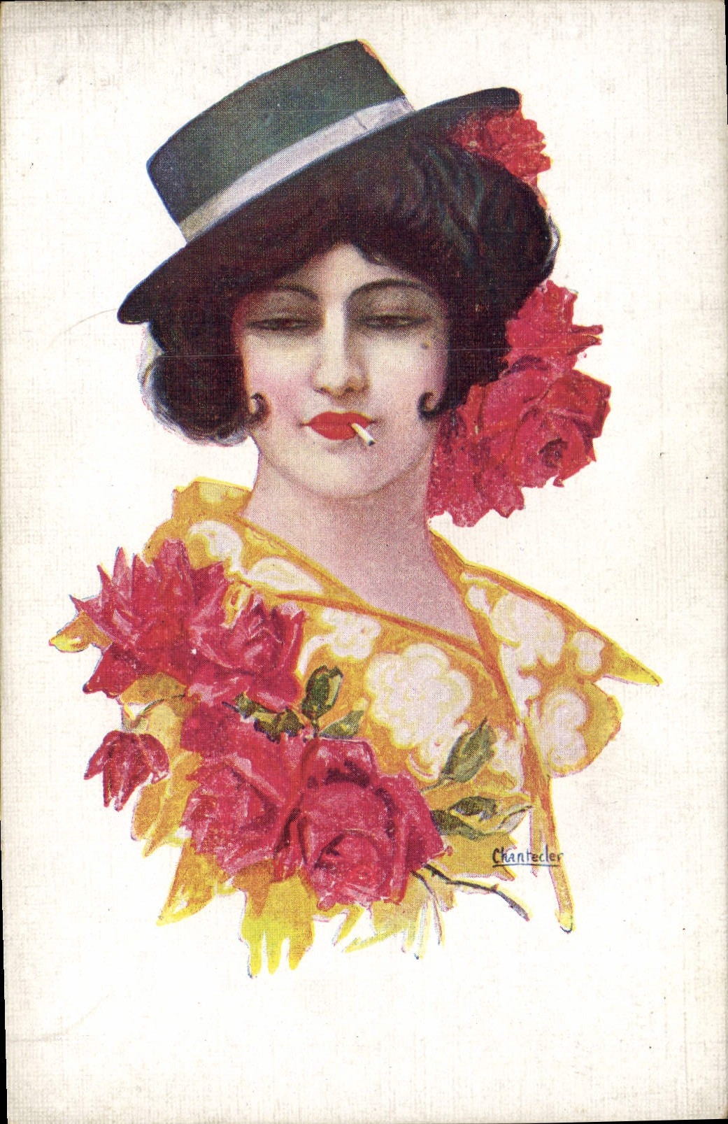 CPA Fantaisie Illustrateur Chantecler Femme