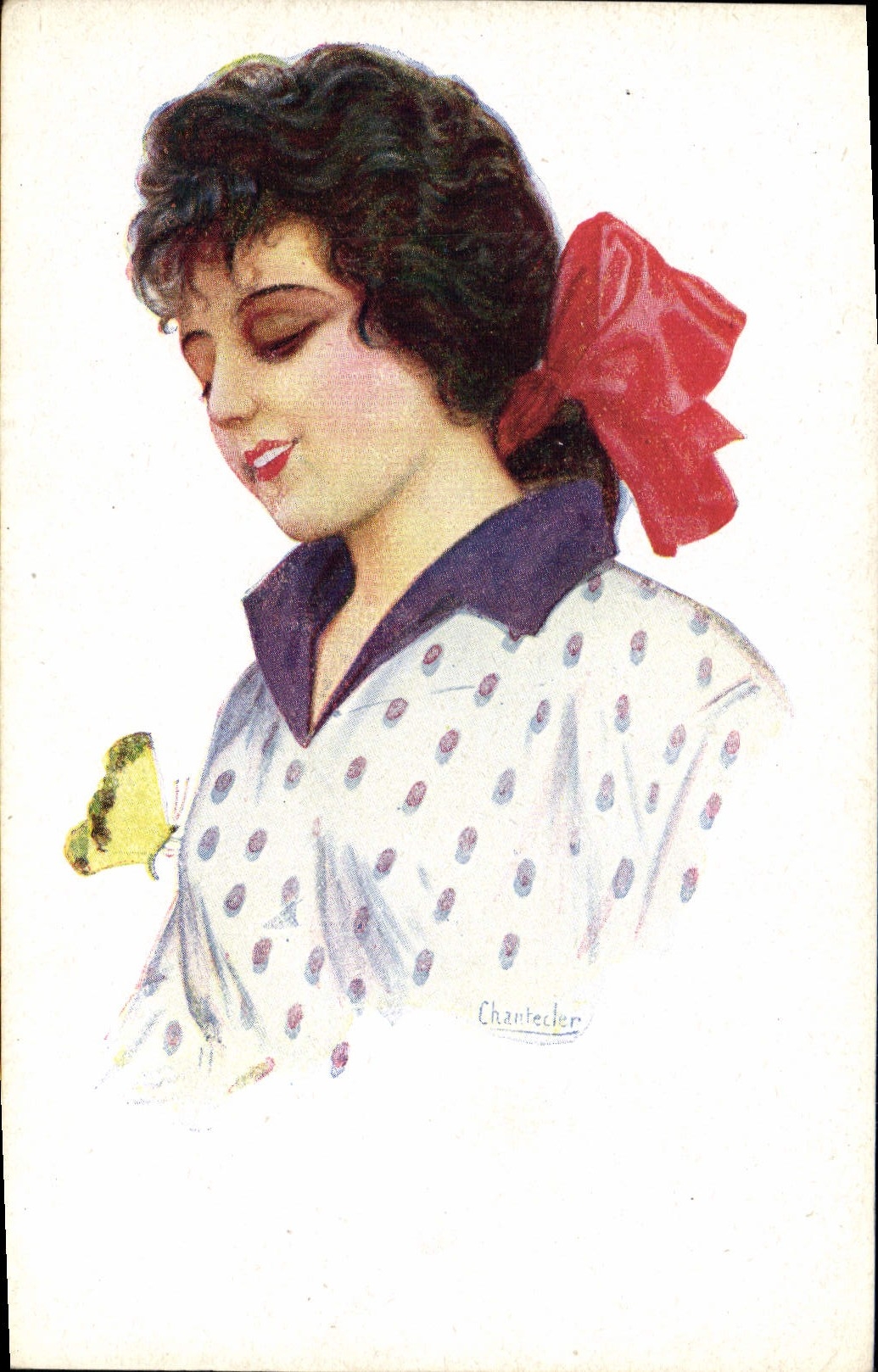 CPA Fantaisie Illustrateur Chantecler Femme Papillon