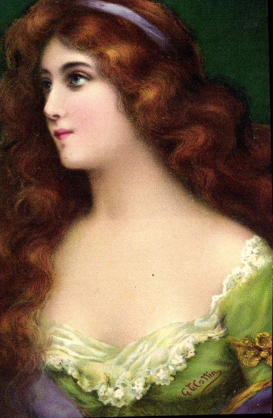 CPA Fantaisie Illustrateur Collins Femme