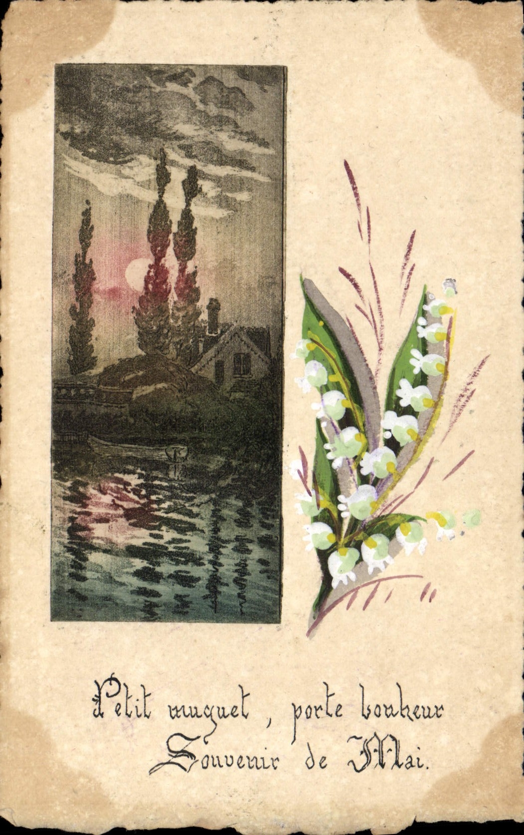 CPA (dessin la main) Fleurs