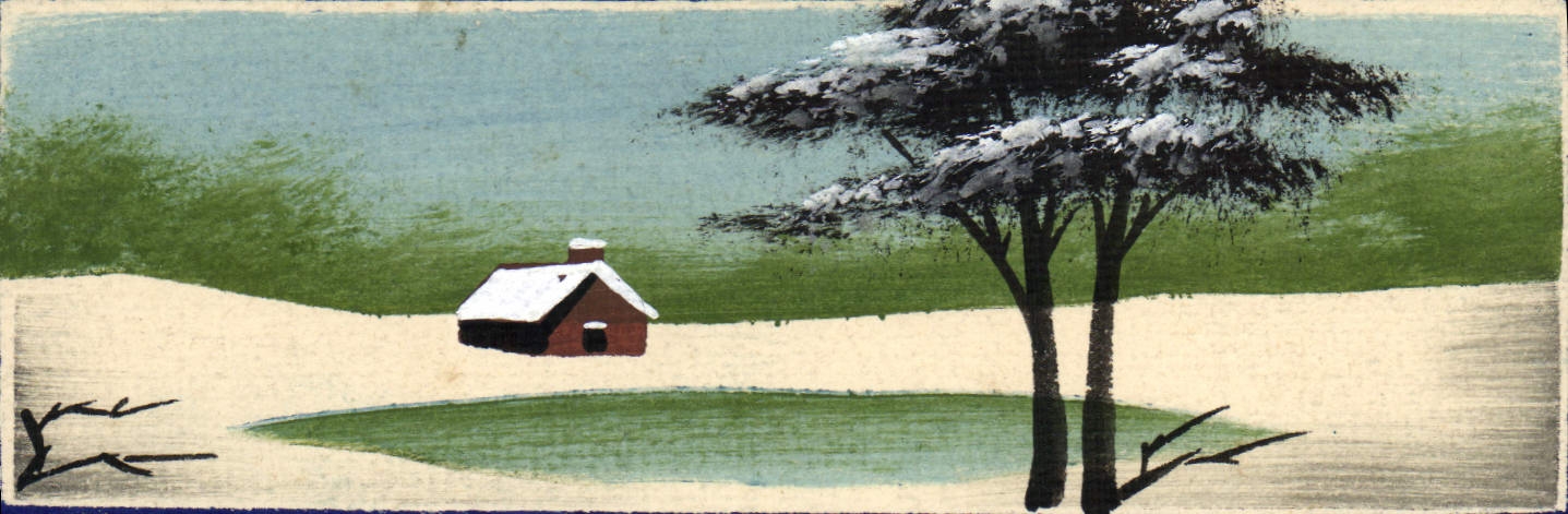 VINTAGE POSTCARD (drawing the hand) Happy New Year