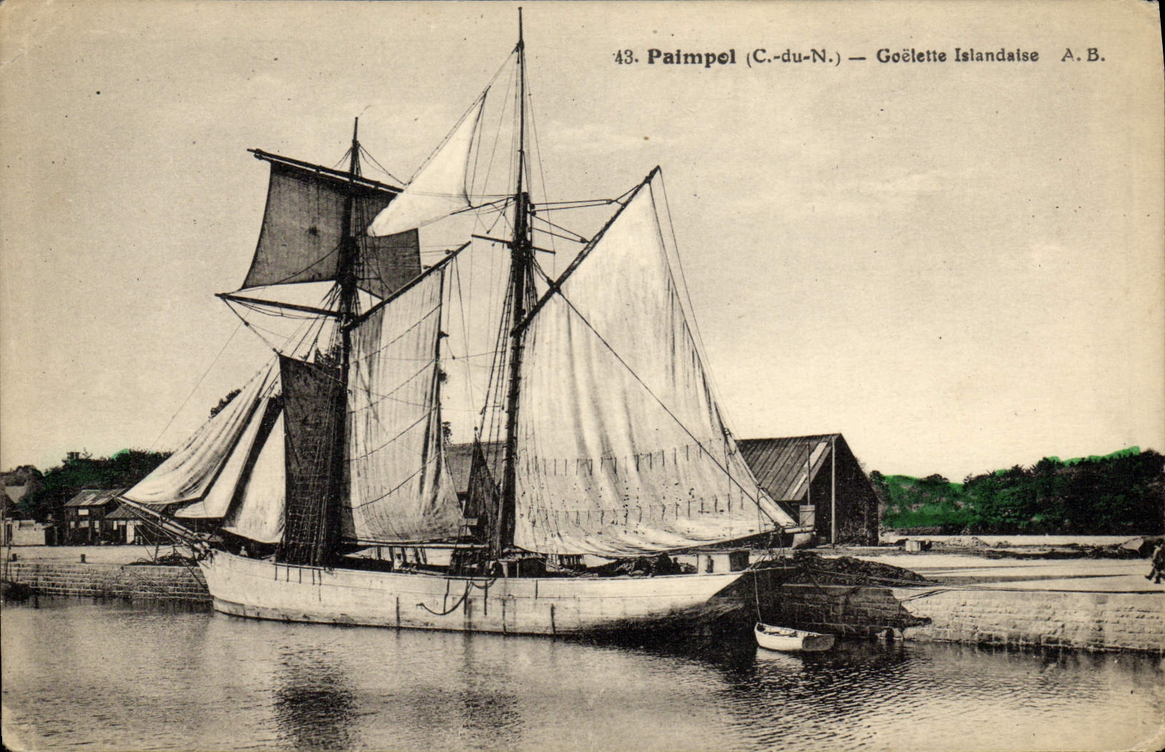 VINTAGE POSTCARD Boat of sin Paimpol Goelette Icelandic
