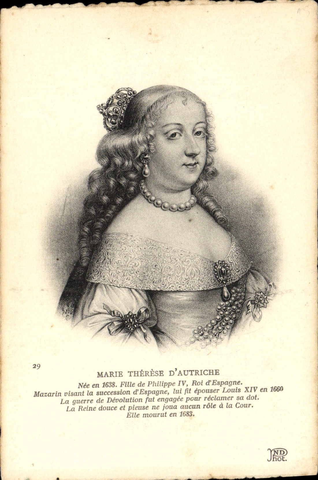 POSTAL Marie Teresa de la VENDIMIA de Austria