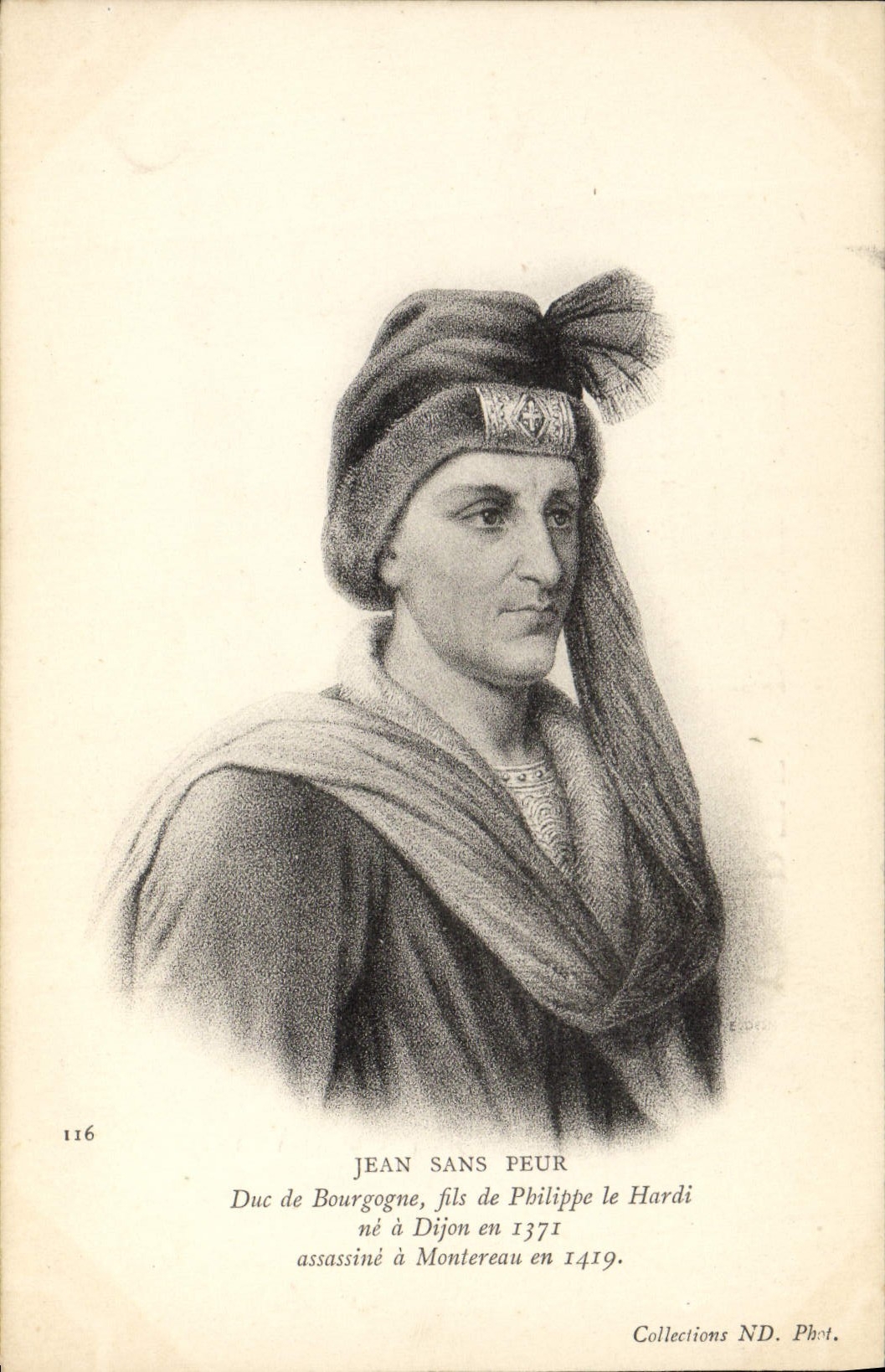 CPA Jean sans Peur Duc de Bourgogne fils dePhilippe le Hardi