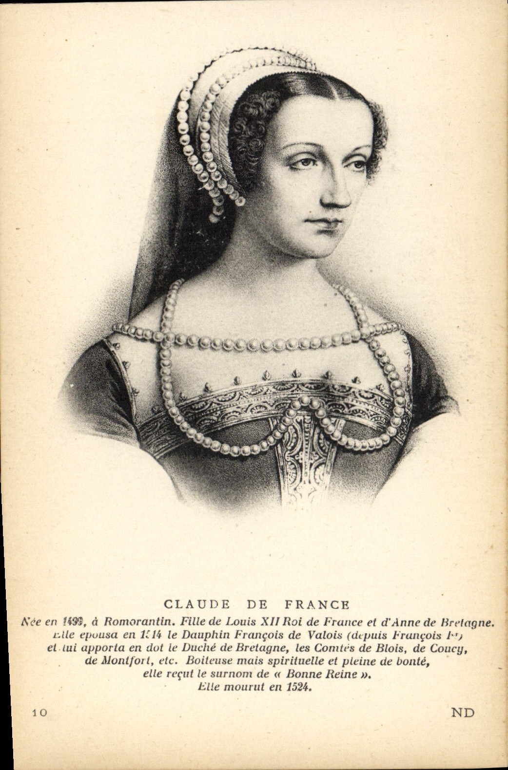 CPA Claude de France