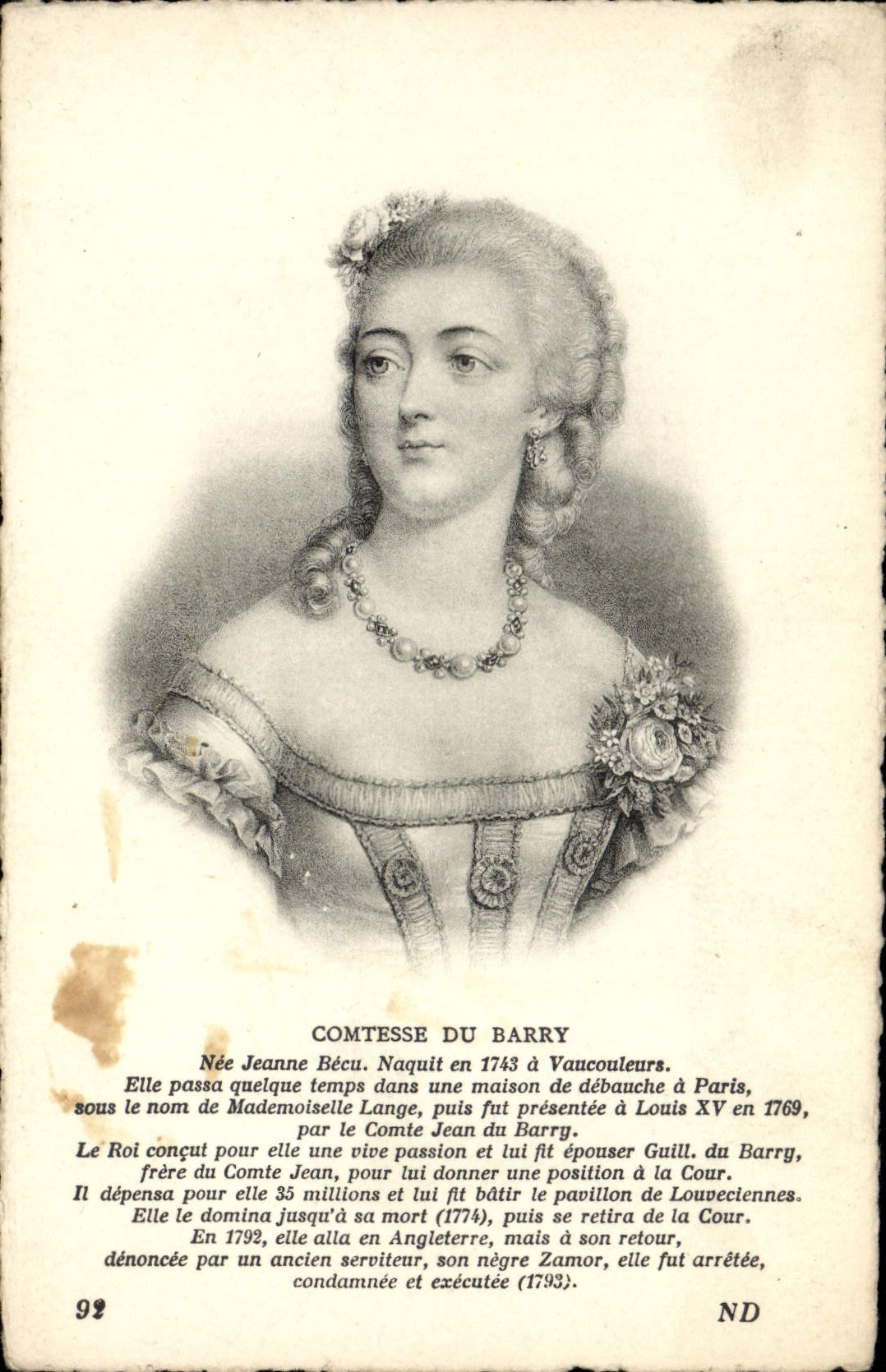 Condesa de la POSTAL de la VENDIMIA de Barry