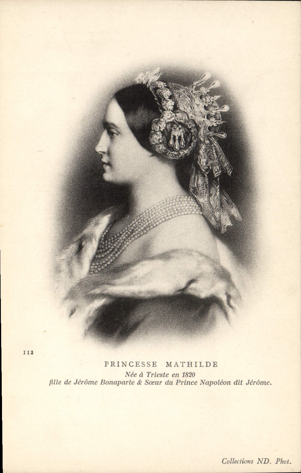 Princesa de Matilde de la POSTAL de la VENDIMIA