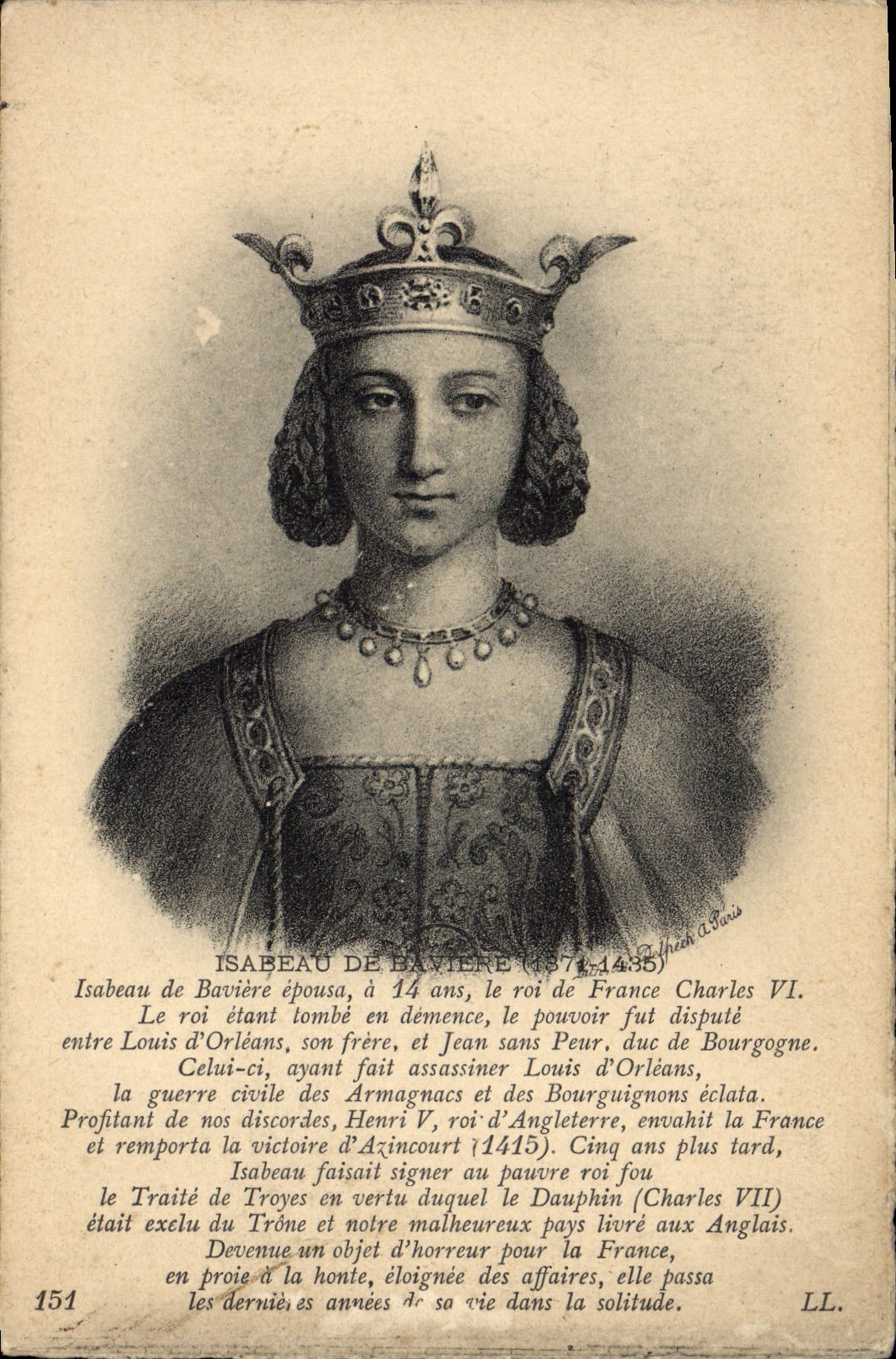 CPA Isabeau de Baviere 