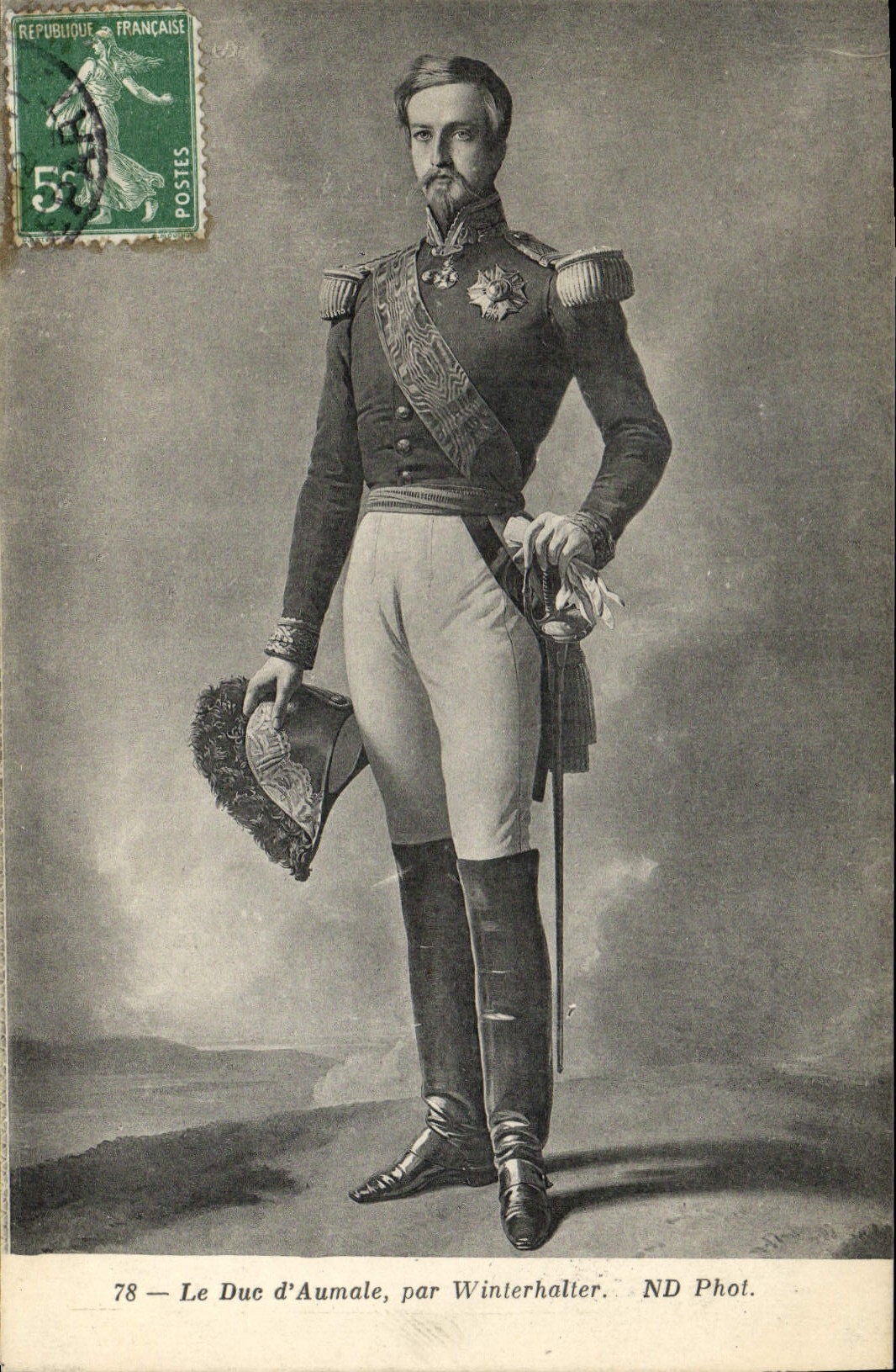 POSTAL de la VENDIMIA el duque de Aumale de Winterhalter