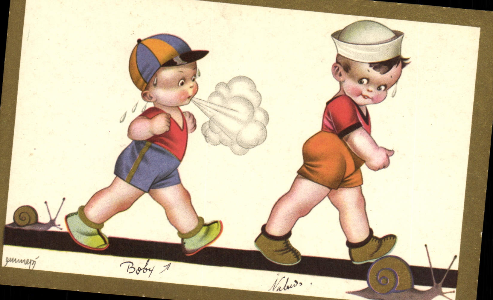 CPA Escargot Enfants