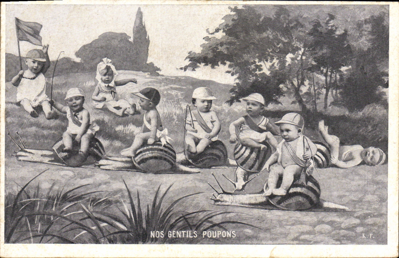 CPA Escargot Enfants