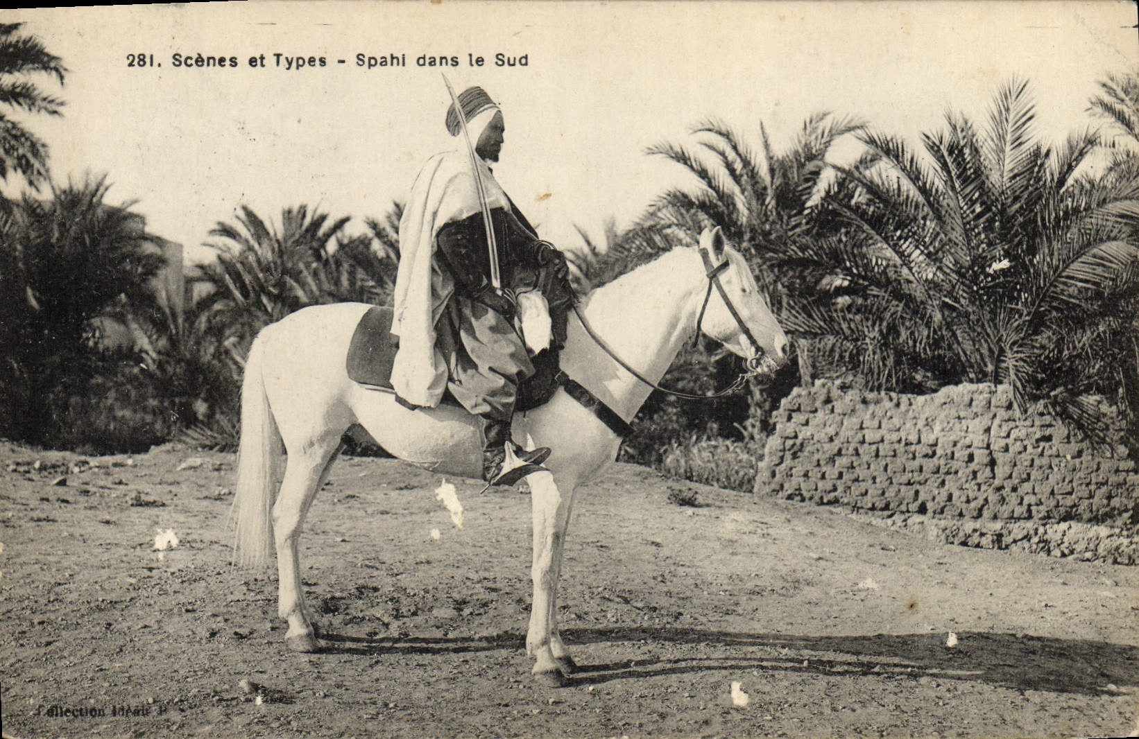 POSTAL Militaria Spahi de la VENDIMIA en el sur