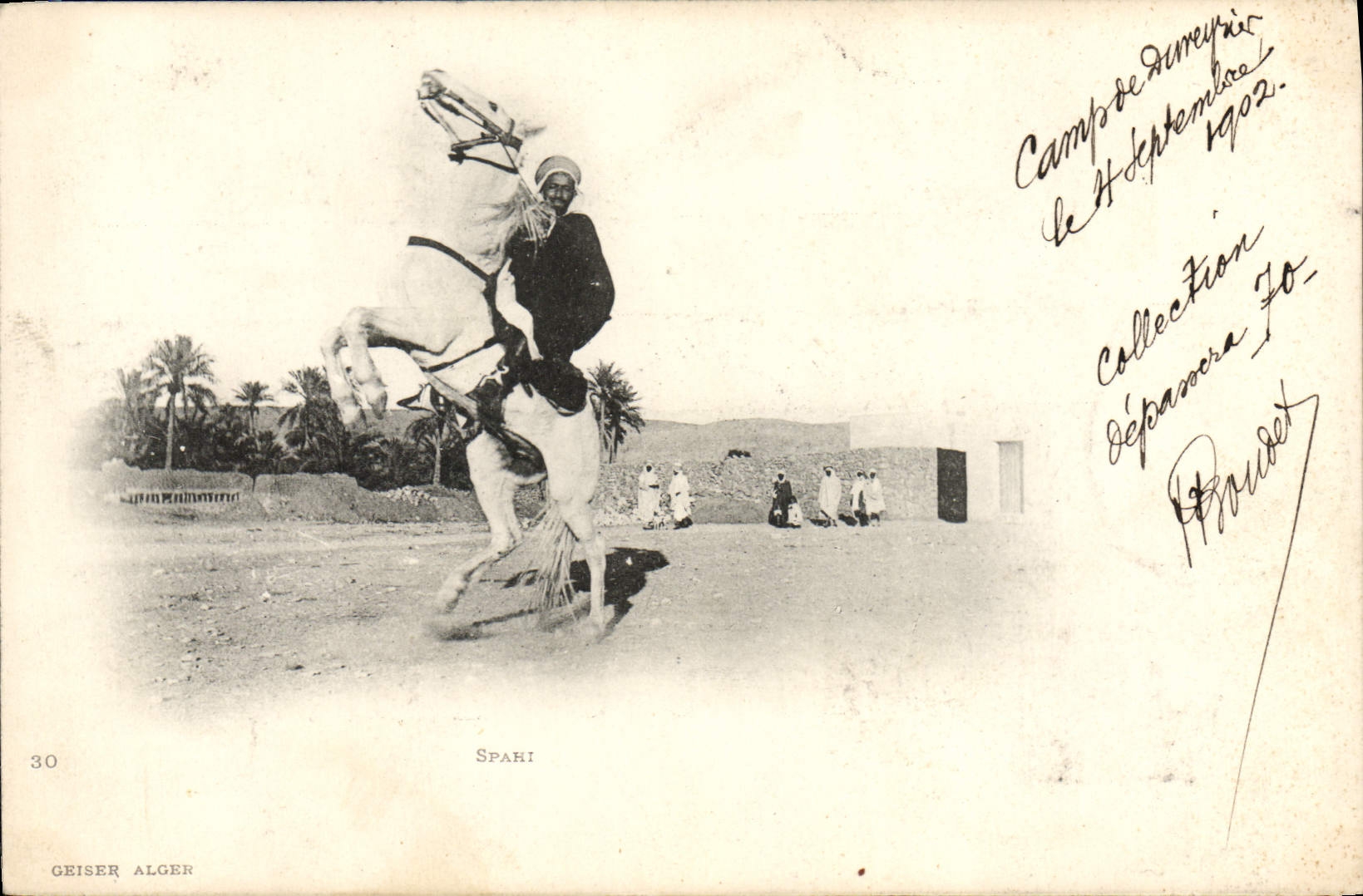 VINTAGE POSTCARD Militaria Spahi Horse