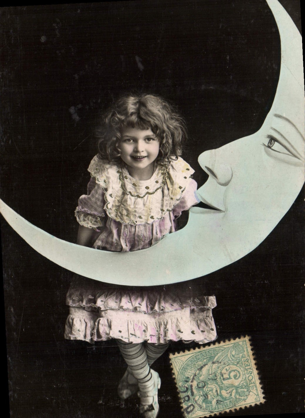 CPA Fantaisie Lune Enfant