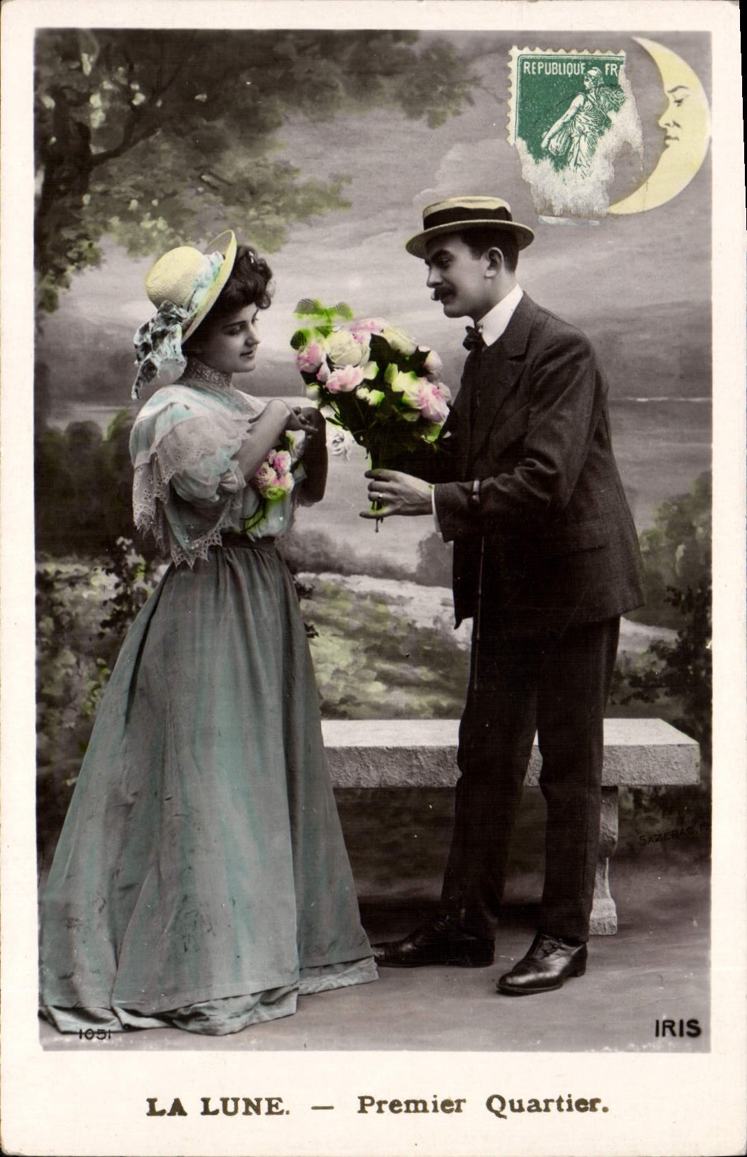 VINTAGE POSTCARD Fantasy the Moon Woman First district