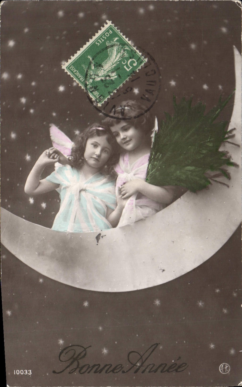 CPA Fantaisie Lune Enfants