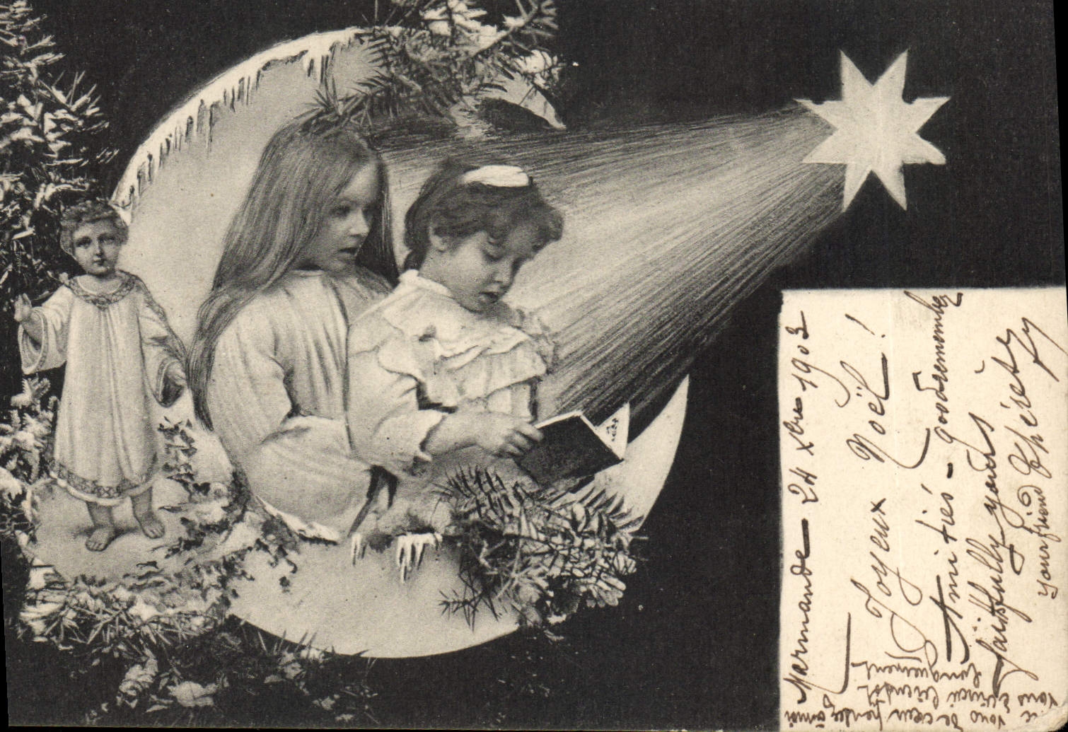 CPA Fantaisie Lune Enfants