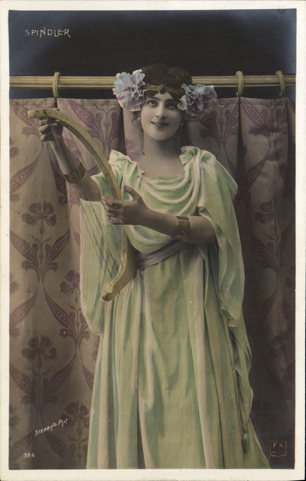 VINTAGE POSTCARD Theater Spindler Woman