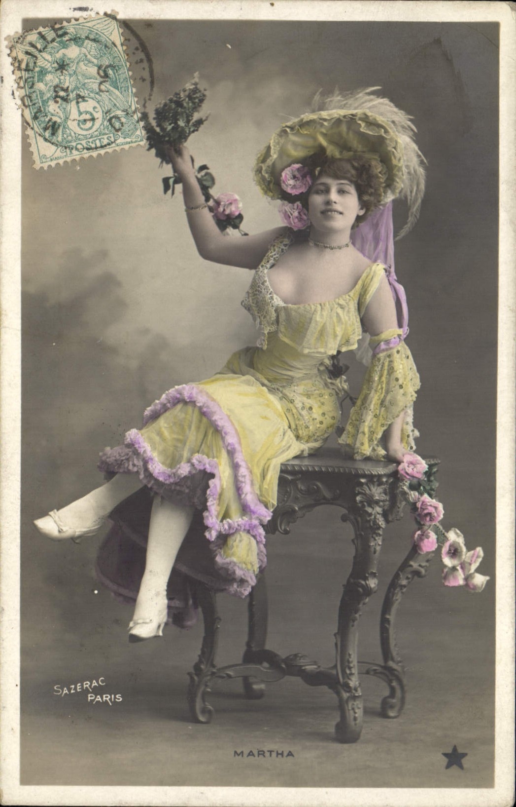 VINTAGE POSTCARD Theater Martha Woman