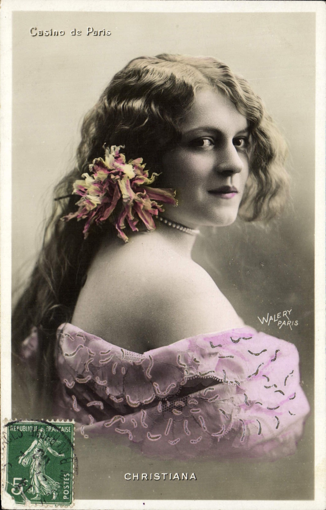 VINTAGE POSTCARD Theater Woman Christiana Casino of Paris