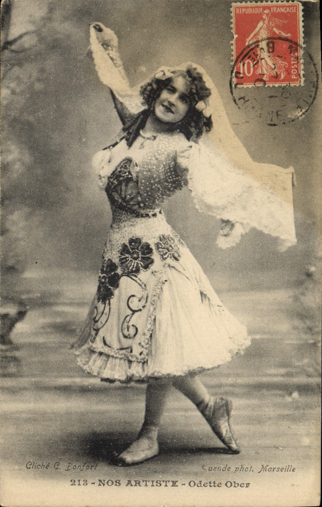 VINTAGE POSTCARD Theater Woman Odette Ober