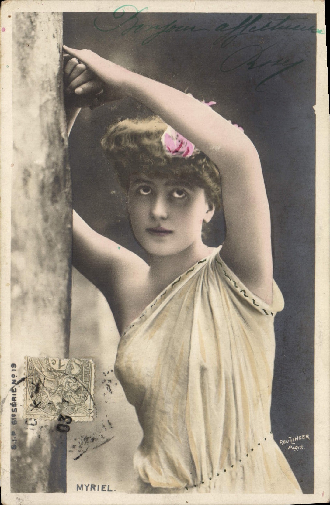 VINTAGE POSTCARD Theater Myriel Woman