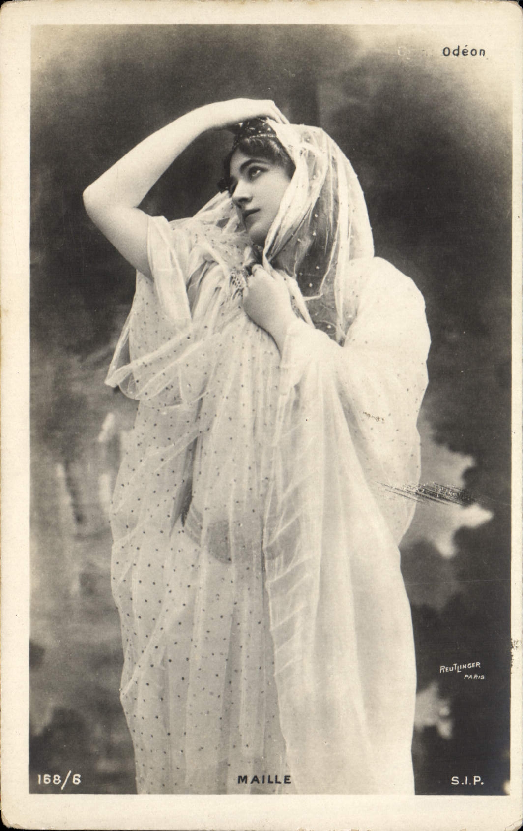 VINTAGE POSTCARD Theater Odeon Woman Nets