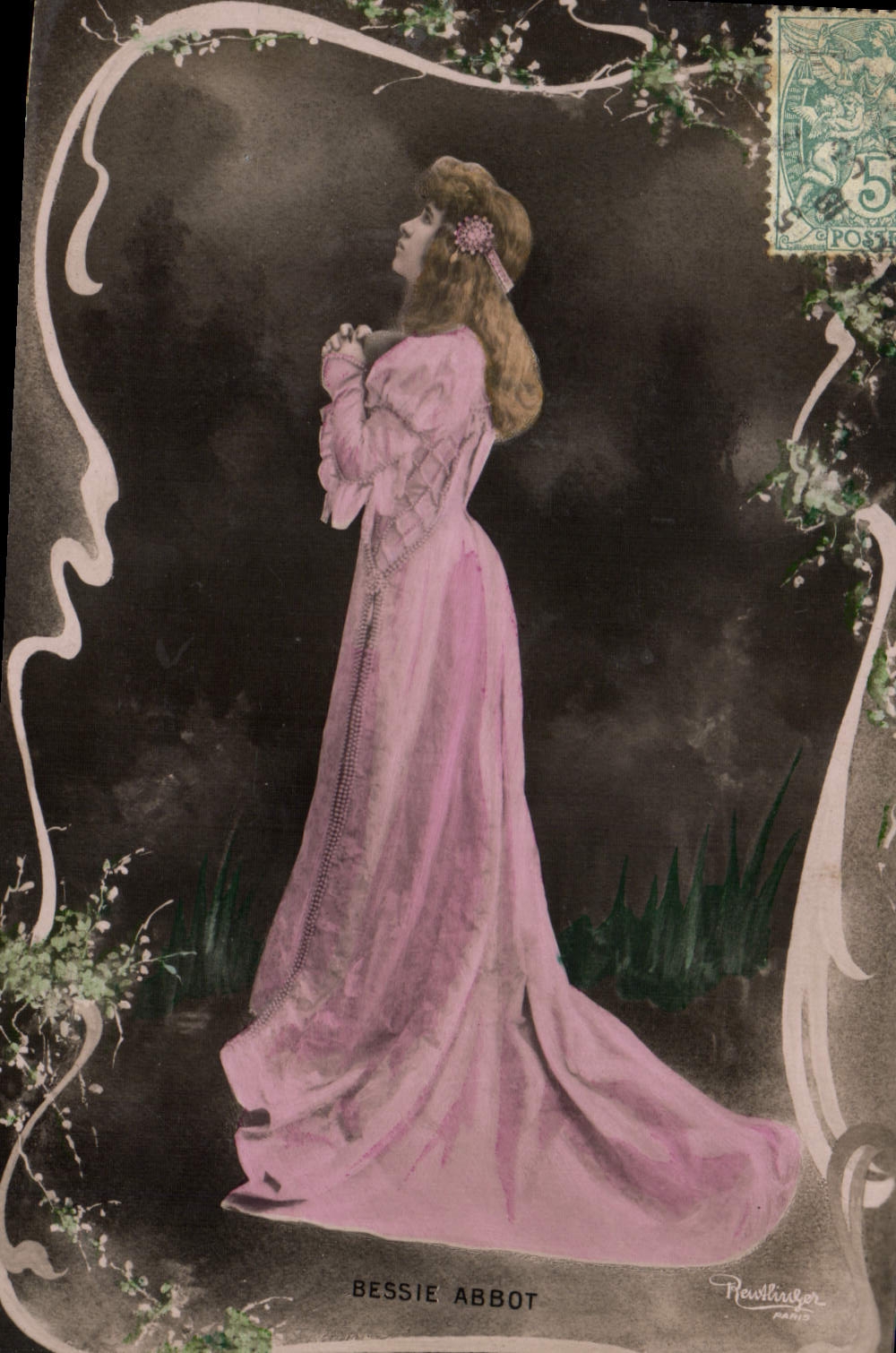 VINTAGE POSTCARD Theater Woman Bessie Abbot