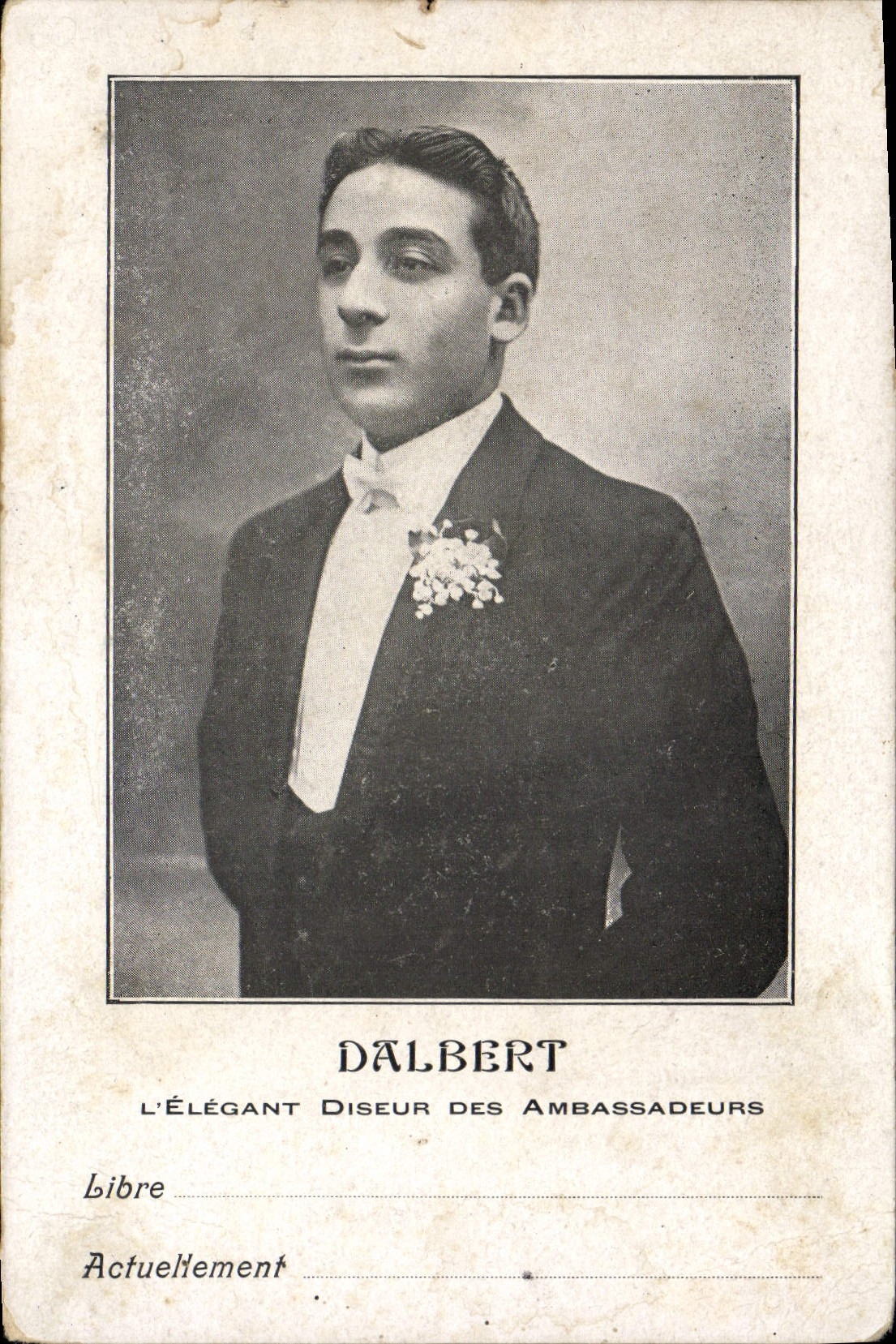 CPA Theatre Dalbert L'elegant diseur des Ambassadeurs