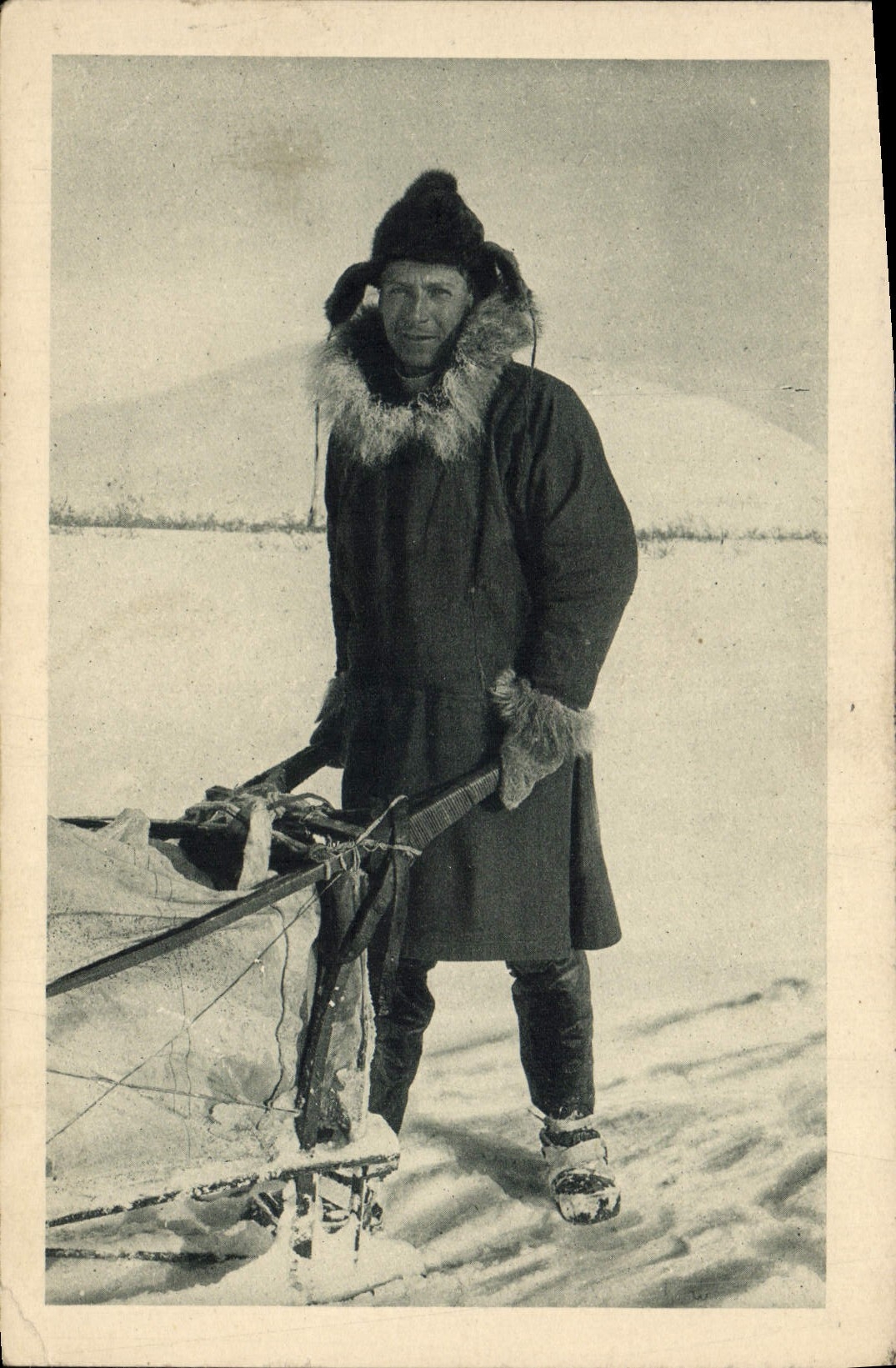 VINTAGE POSTCARD Polar North pole Missionary in apostolic round At the eskimos of the Arctic Ocean Alaska