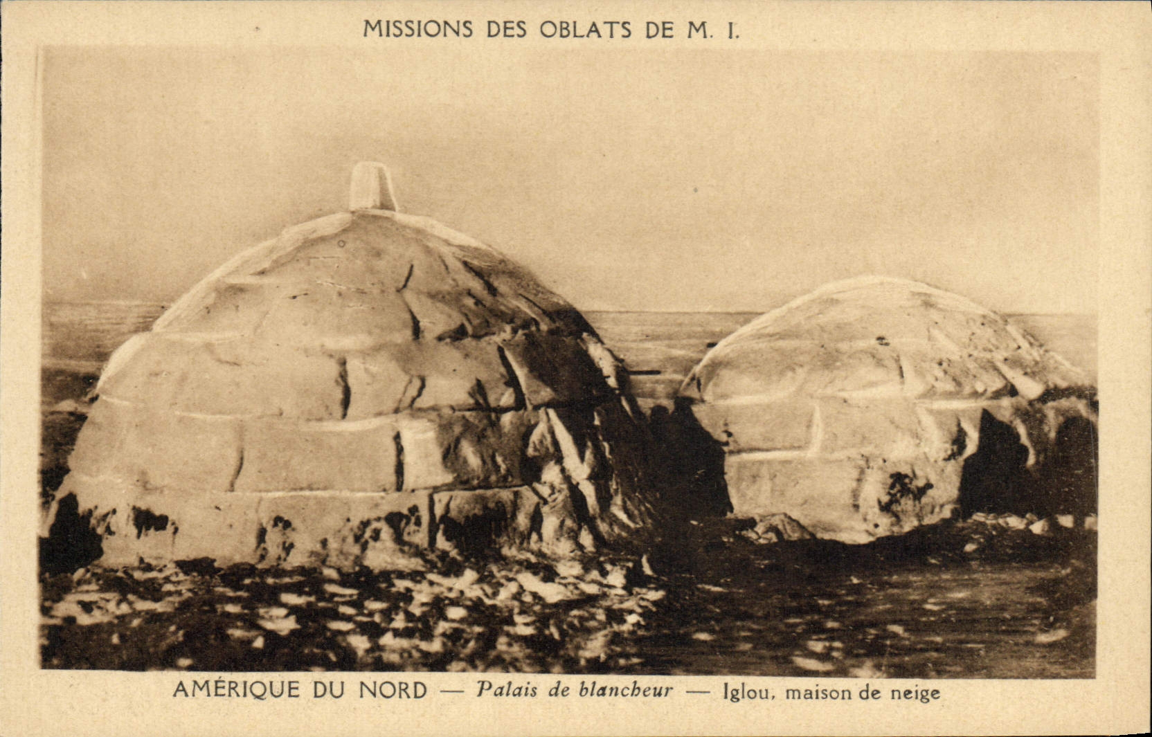 CPA Polaire Missions des Oblats de MI Amerique du Nord Palais de blancheur Iglou maison de neige
