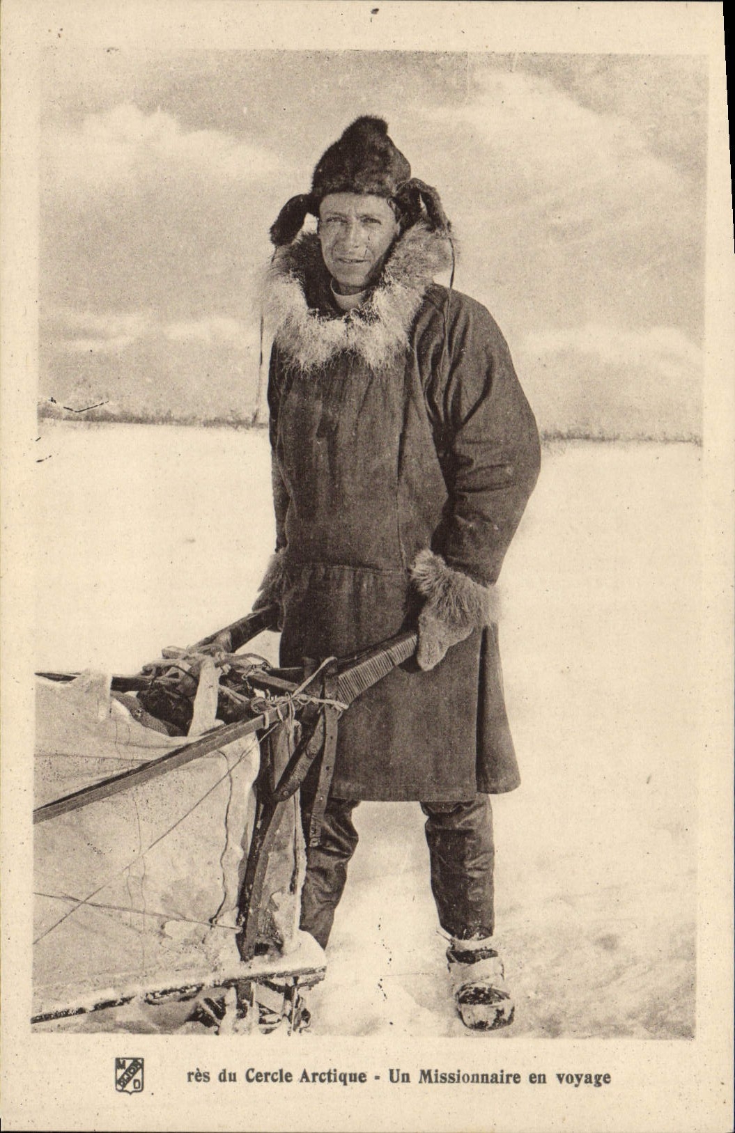 VINTAGE POSTCARD Polar North pole Close to the Arctic Circle a missionary on a journey