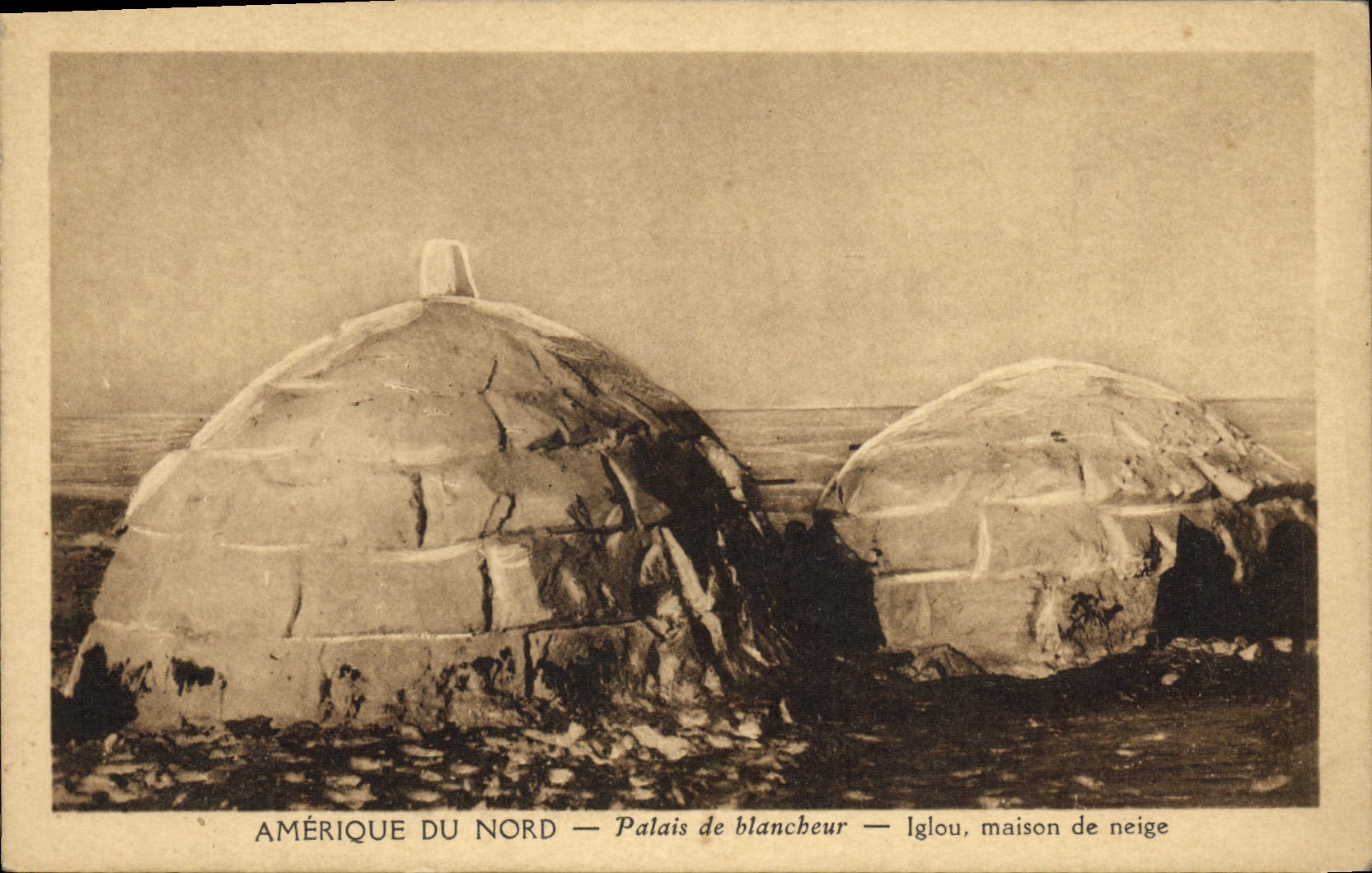 CPA Polaire Amerique du Nord Palais de blancheur Iglou maison de neige