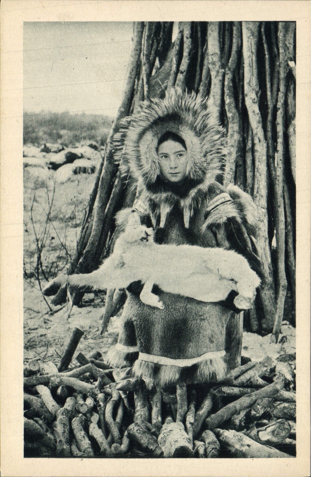 VINTAGE POSTCARD Polar Contrast with the Strait of Behring Alaska