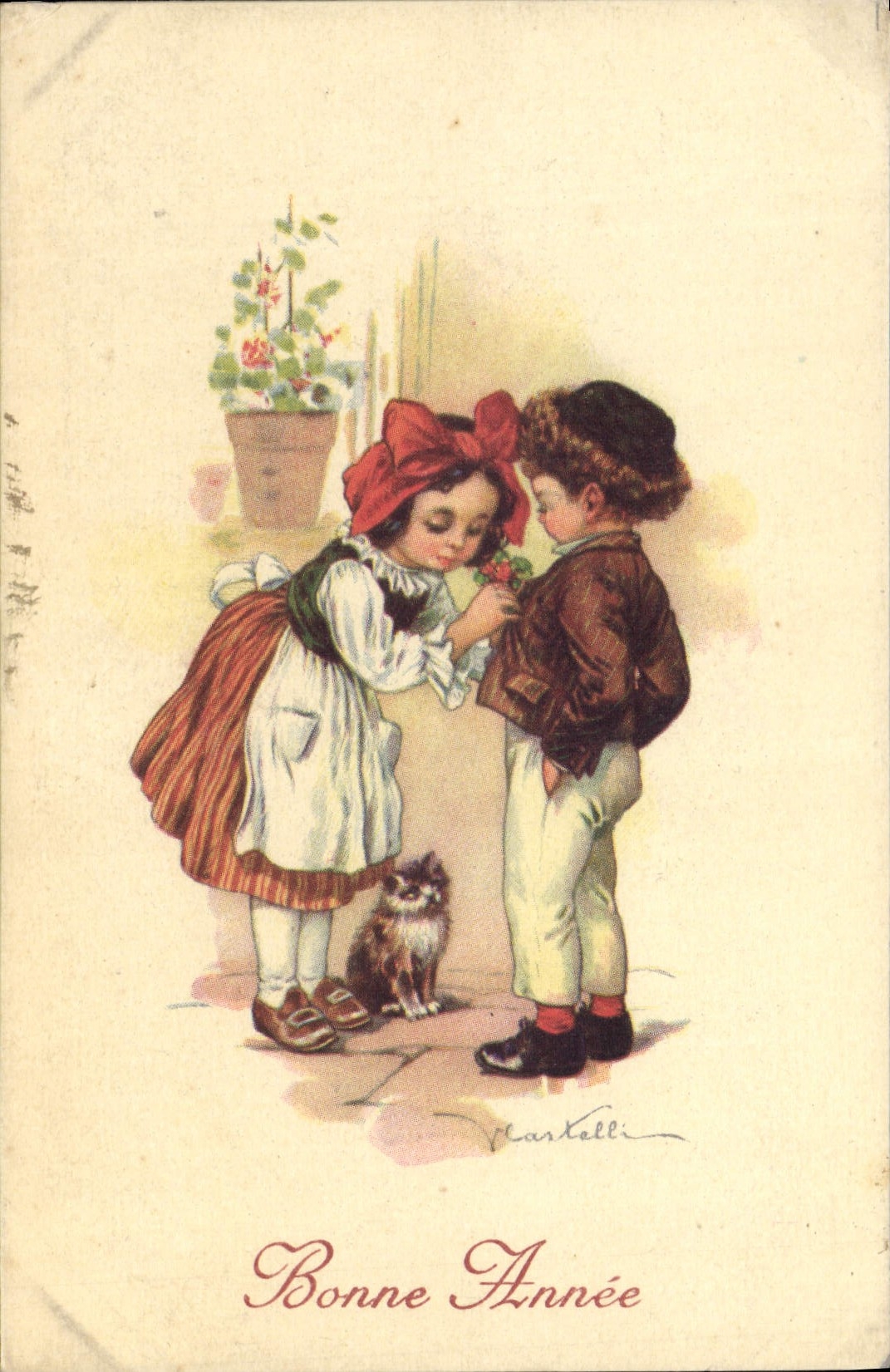 CPA Fantaisie Illustrateur Enfants Chat