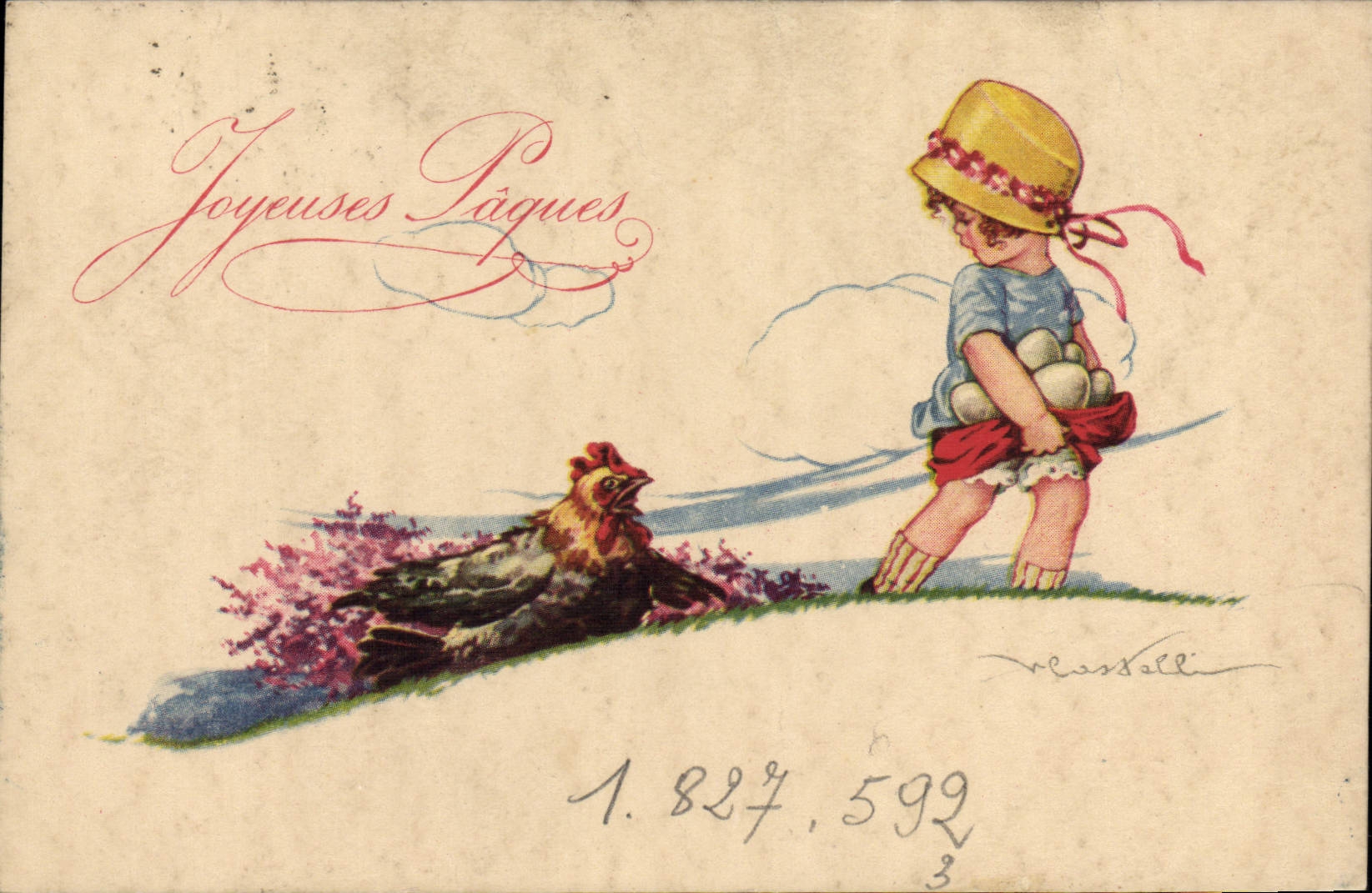 CPA Fantaisie Illustrateur Enfant Poule